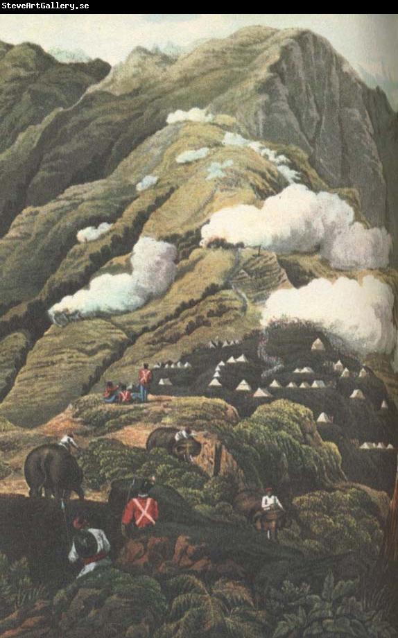 william r clark brittiskt trupplager vid himalayas fot omkring 1840